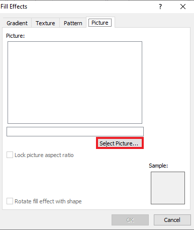 Klicken Sie auf Bild auswählen | So ändern Sie die Hintergrundfarbe in Microsoft Word