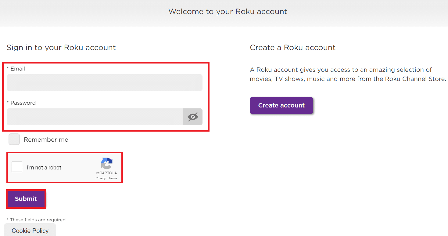 Wprowadź swój adres e-mail i hasło i rozwiąż Captcha. Następnie kliknij opcję Prześlij