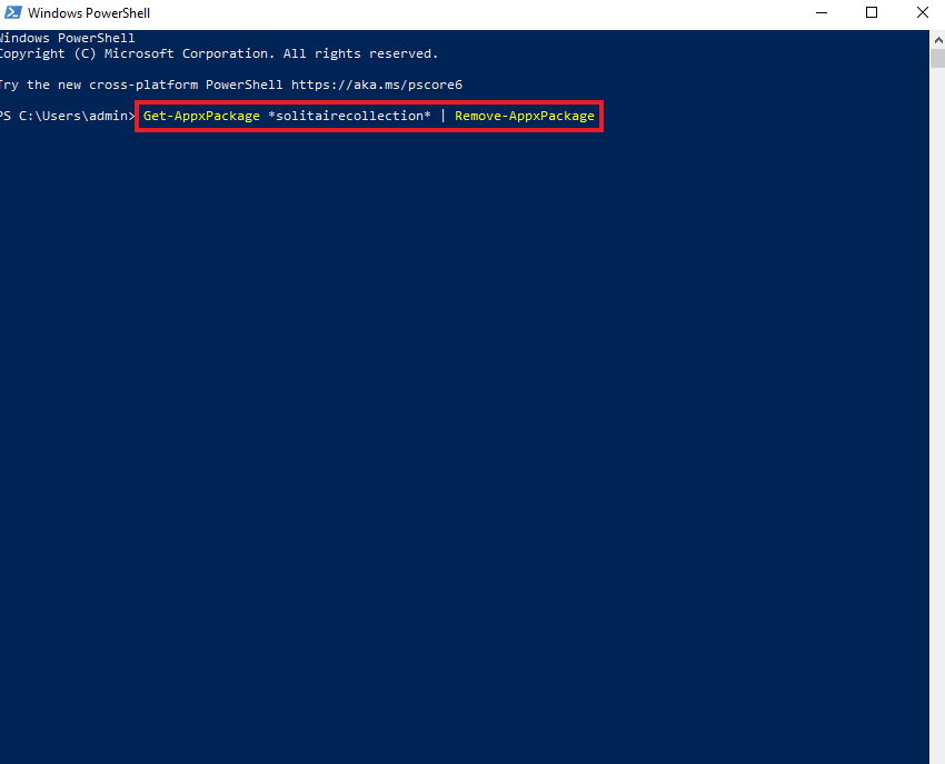 eliminați pachetul appx. Remediați colecția Microsoft Solitaire care nu funcționează