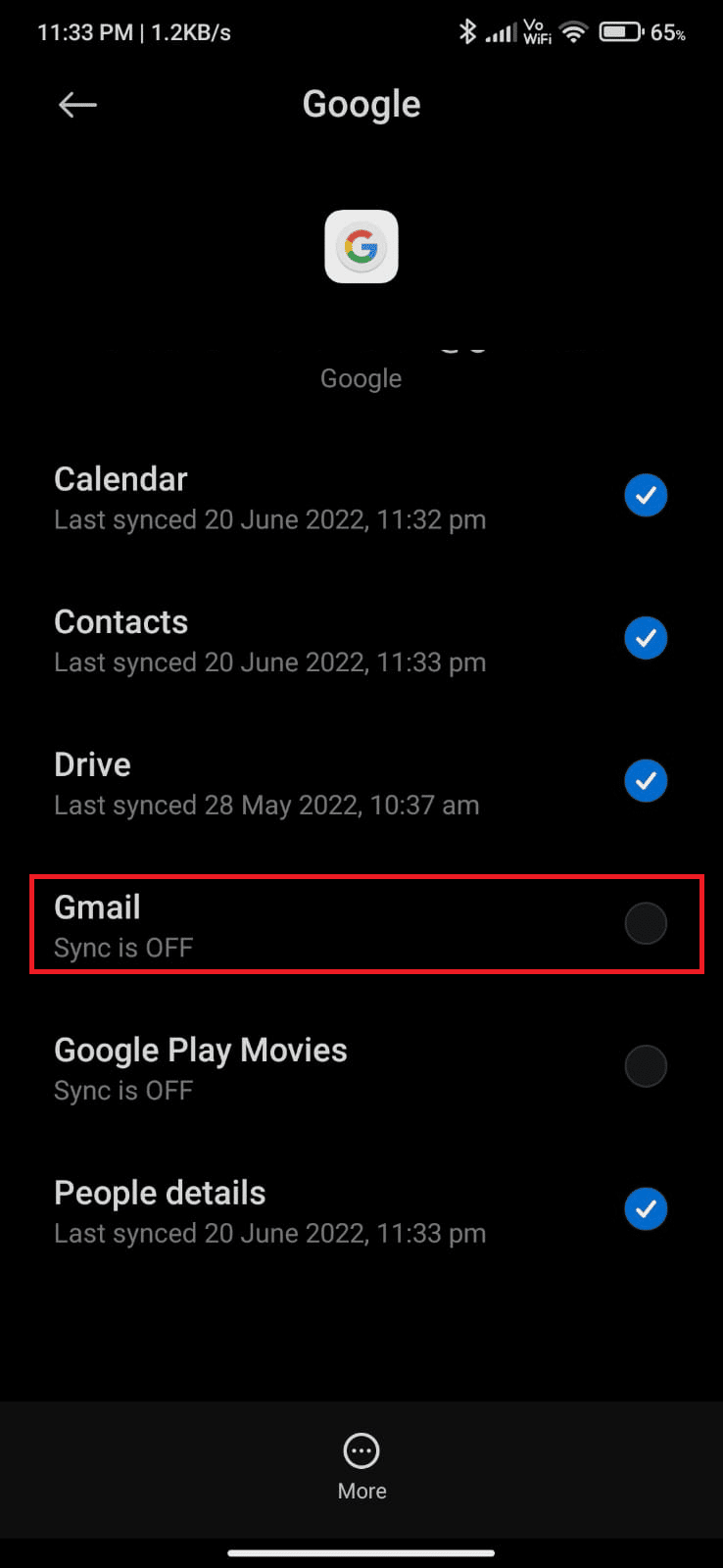 Kemudian, ketuk lagi opsi Gmail | Mengapa Email Saya Mengatakan Antrian