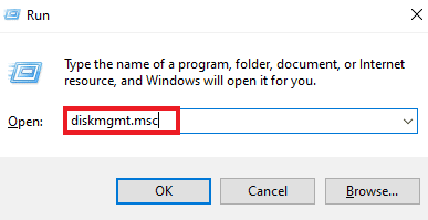 Escribe diskmgmt.msc y presiona enter. Arreglar la verificación del disco no se pudo realizar porque Windows no puede acceder al disco