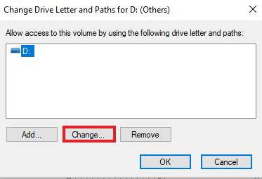 変更を選択します。 Windowsがディスクにアクセスできないため、ディスクチェックを実行できなかった問題を修正する