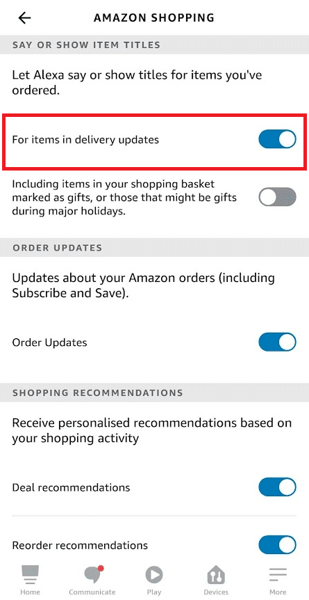 disabilitare l'opzione Per gli articoli in consegna aggiornamenti | Come faccio a nascondere gli ordini Amazon