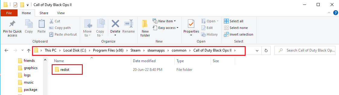 ดับเบิลคลิกที่โฟลเดอร์ redist บนตำแหน่งที่เปิดใน Windows Explorer