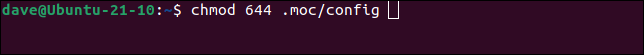 การตั้งค่าสิทธิ์การเข้าถึงไฟล์การกำหนดค่า MOC ด้วย chmod