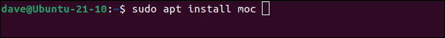 Befehl zum Installieren von moc auf Ubuntu