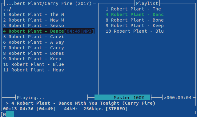 Llenar la lista de reproducción en MOC