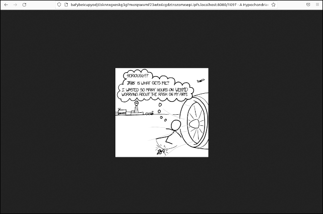 Dessin animé XKCD livré via IPFS