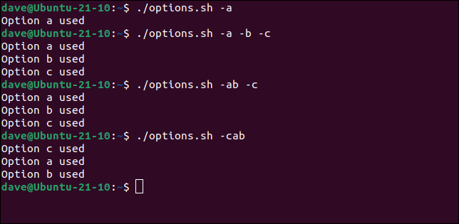 Testen eines Skripts, das Befehlszeilenoptionen vom Typ switch akzeptieren kann