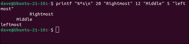 ส่งผ่านตัวระบุความกว้างเป็นอาร์กิวเมนต์ไปยัง printf