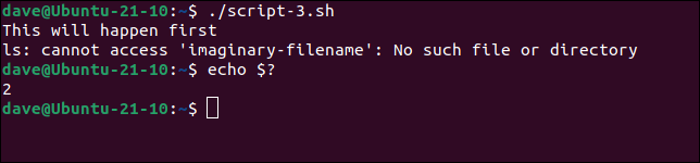 Terminare uno script in una condizione di errore e impostare correttamente il codice di ritorno.