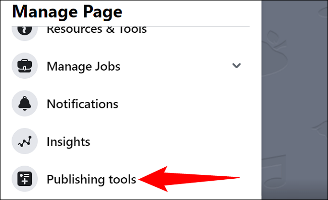 Elija "Herramientas de publicación" a la izquierda.
