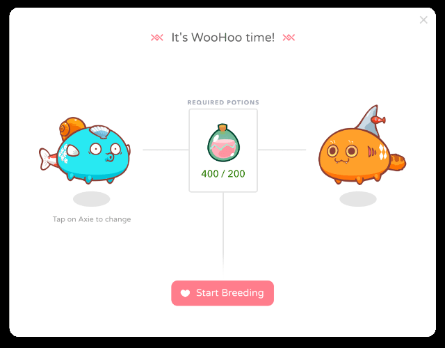 Axie Infinity 育种屏幕