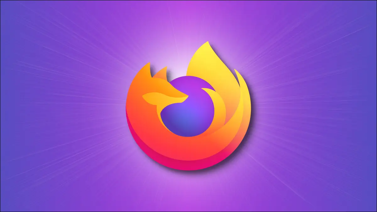 Logo Firefox dengan latar belakang ungu