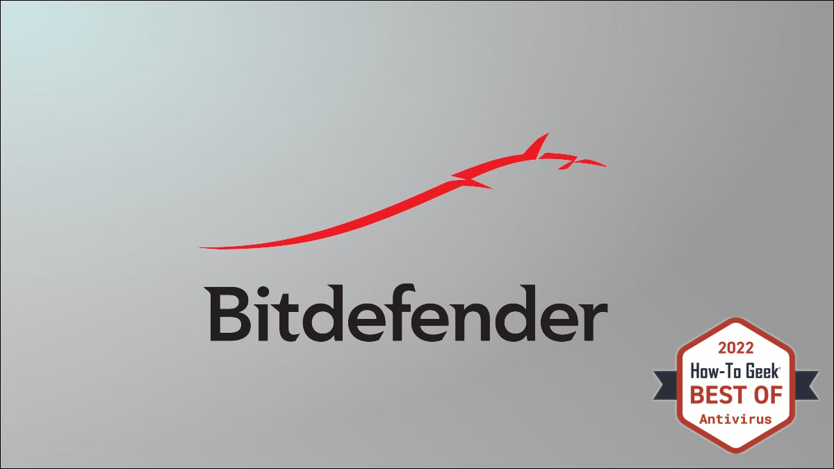 โลโก้ Bitdefender บนพื้นหลังสีเทา