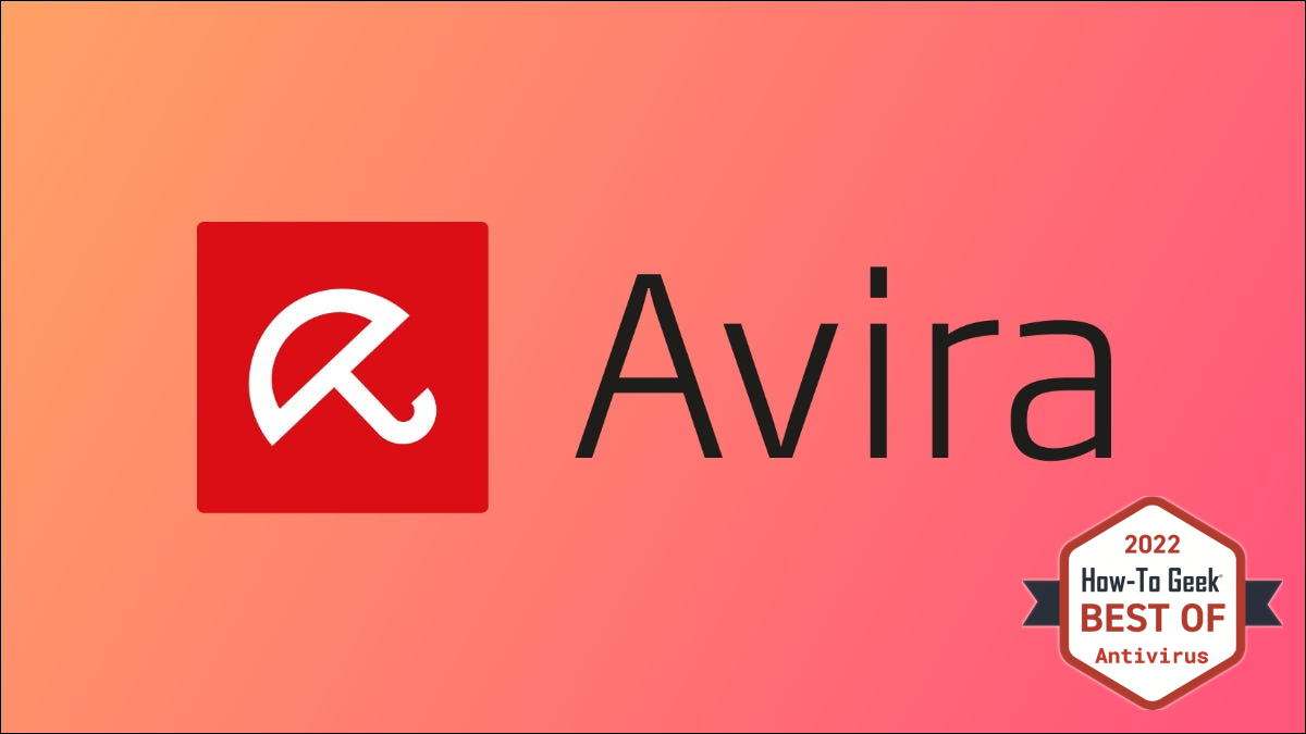 โลโก้ Avira บนพื้นหลังสีชมพู