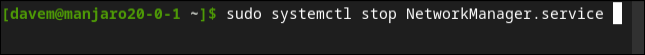 การหยุด Network manager daemon บน Manjaro