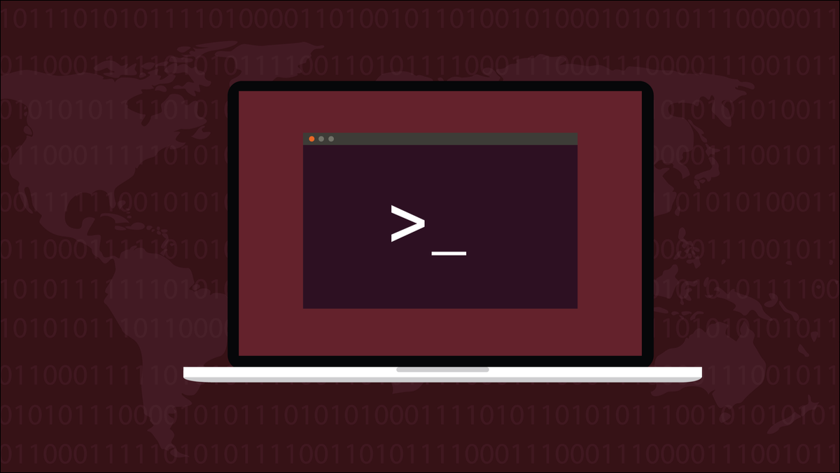 顯示 Linux 命令行的筆記本電腦。