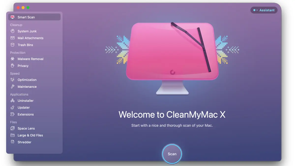 แท็บ CleanMyMac X Smart Scan