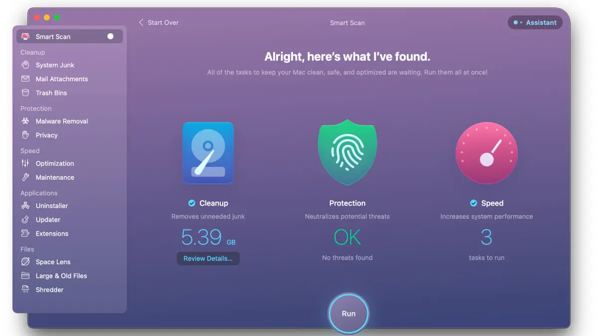 نظرة عامة على CleanMyMac X Smart Scan