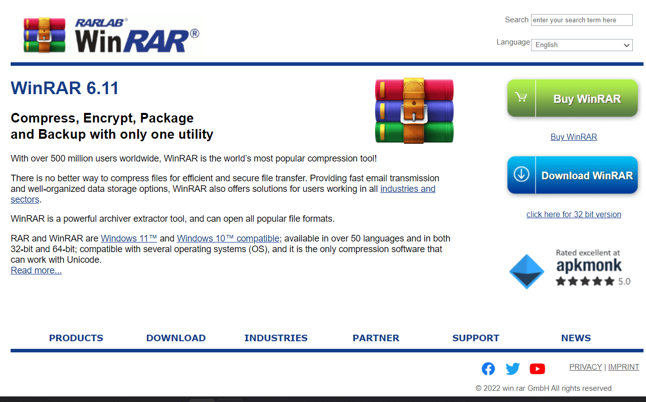 برنامج WinRAR