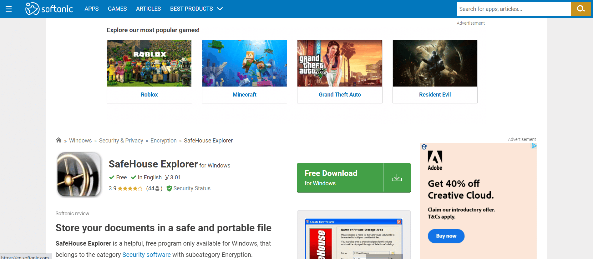 Safehouse Explorer perangkat lunak kunci folder terbaik untuk Windows 7 10 unduhan gratis PC