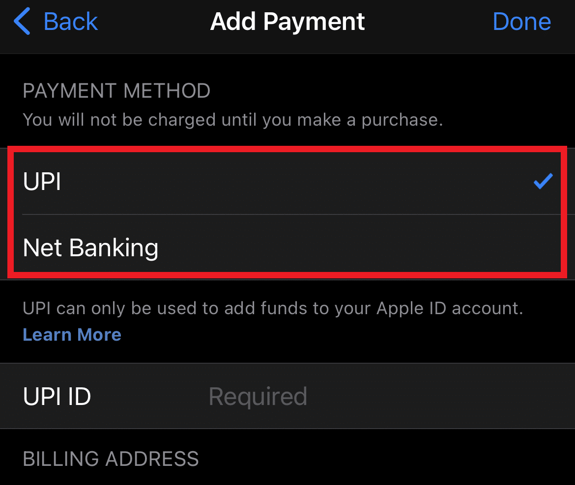 Aqui, atualize ou adicione a forma de pagamento principal substituindo a antiga | Como alterar o método de pagamento da Apple