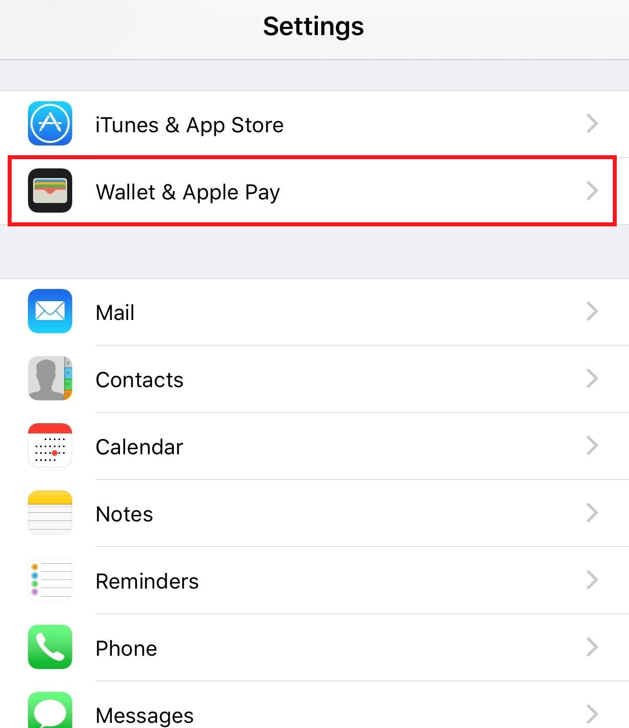 从列表中点击 Wallet & Apple Pay |如何更改 Apple 付款方式