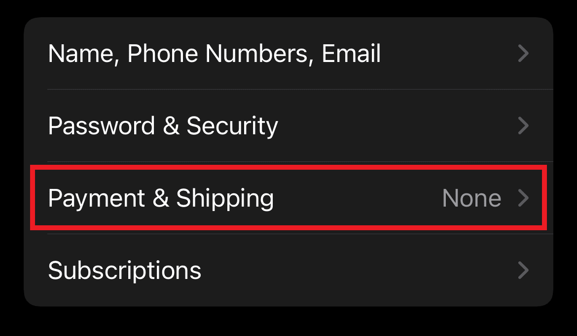 แตะที่ตัวเลือกการชำระเงินและการจัดส่ง | วิธีเปลี่ยนวิธีการชำระเงินของ Apple