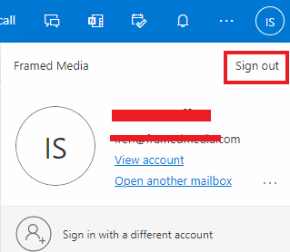 Klik pada opsi Keluar untuk keluar dari akun Outlook saat ini