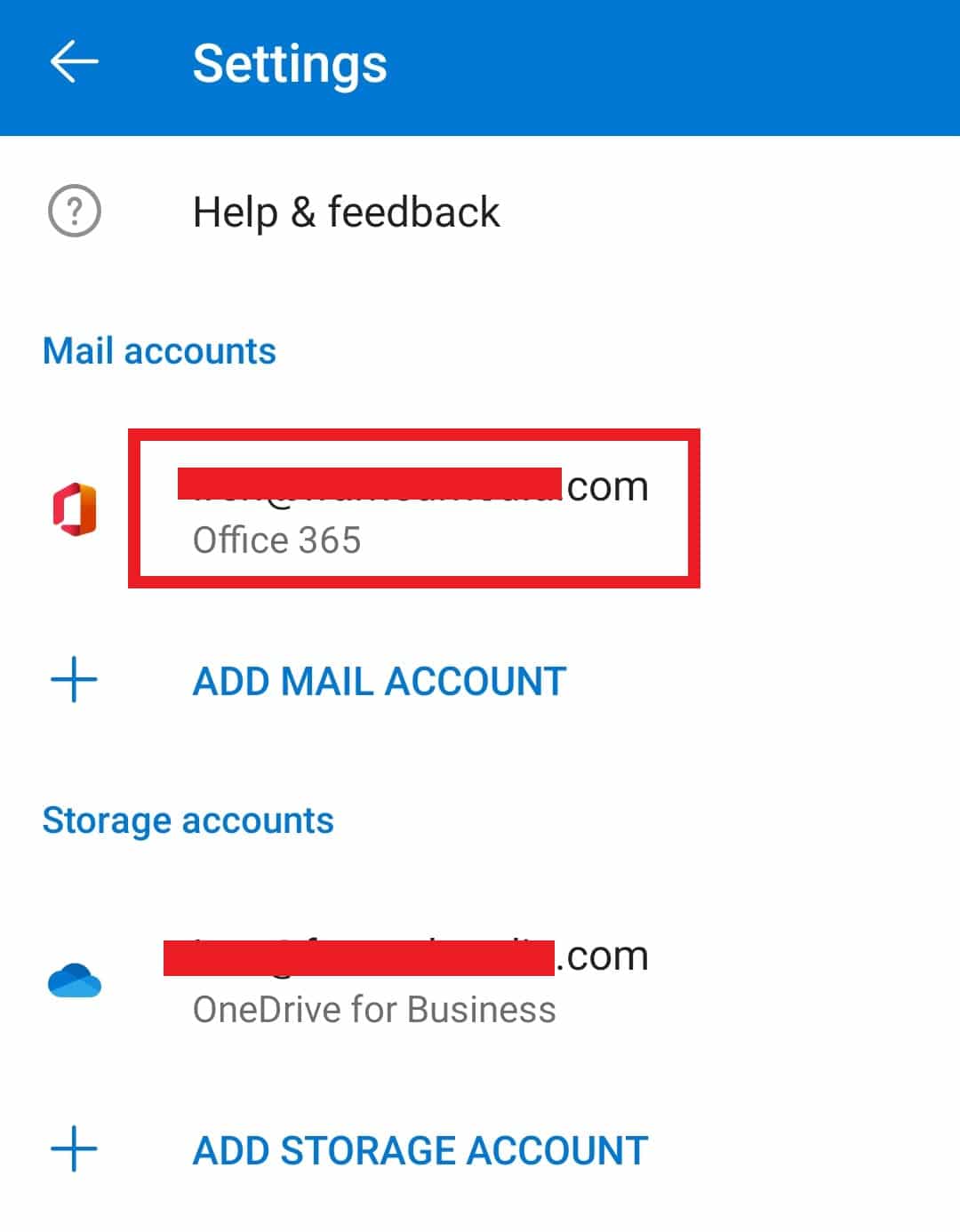 Tippen Sie auf das Konto, das Sie entfernen/löschen möchten | Wie melde ich mich von Outlook Mobile ab?