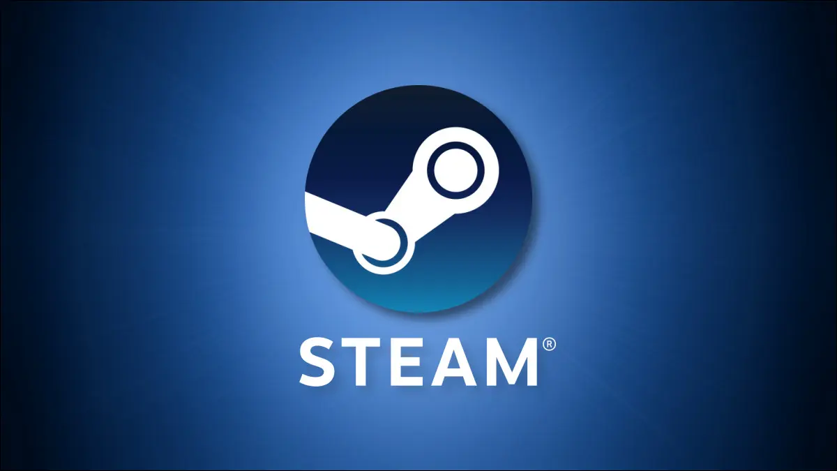 蓝色背景上的 Valve Steam 徽标