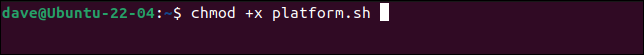 Hacer que el script de la plataforma sea ejecutable con chmod