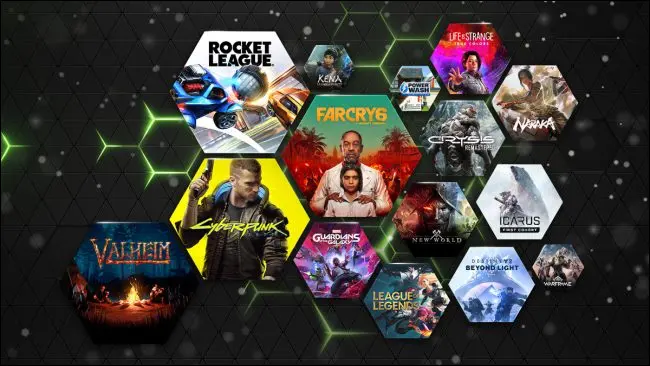 Valheim, Cyber​​punk, Rocket League, Kena: Bridge of Spirits, Far Cry 6, Galaxy Guardians, PowerWash Simulator, Crysis Remastered, New World, League of Legends, Destiny 2: Beyond Light, Life is Strange: True Colours, Naraka: BladePoint、Icarus: First Cohort 和 Warframe