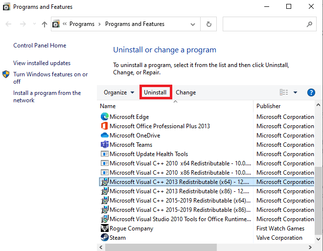 单击确定并选择 Microsoft Visual C Redistributable packages