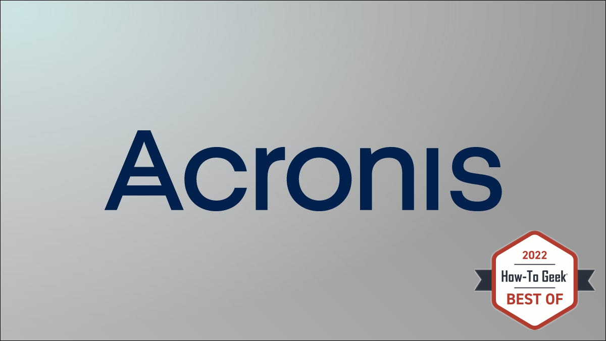 Acronis-Logo auf grauem Hintergrund