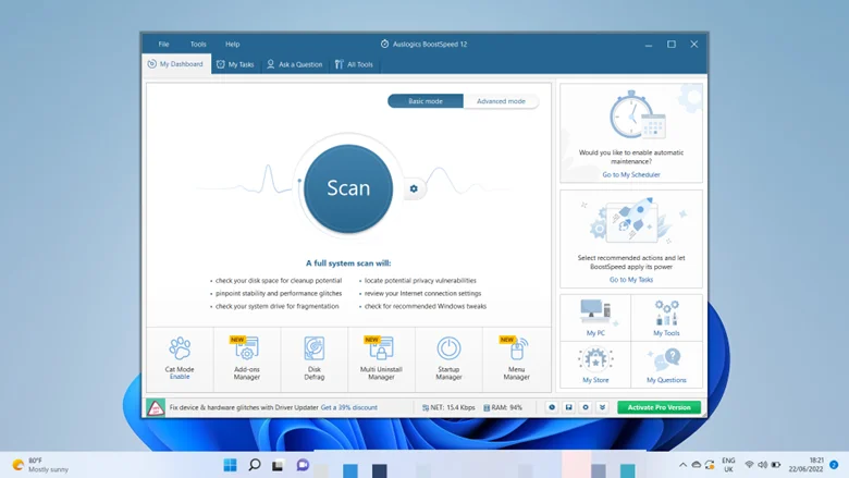 Auslogics BoostSpeed ​​​​está diseñado para escanear regularmente todo su sistema para localizar archivos basura, causas de fallas y fallas en la aplicación o el sistema