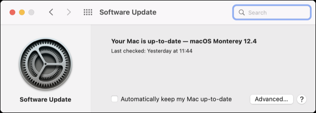 macOS 12 上的软件更新