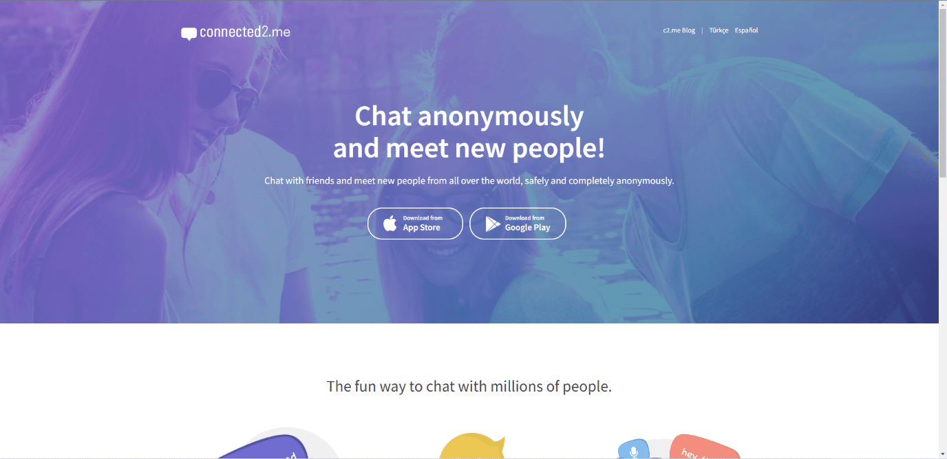 Connected2.me. أفضل تطبيقات الدردشة المجانية المجهولة