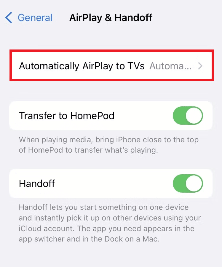 點擊自動 AirPlay 到電視