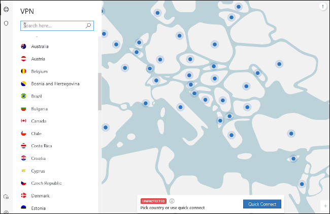 NordVPN 的可用服務器列表