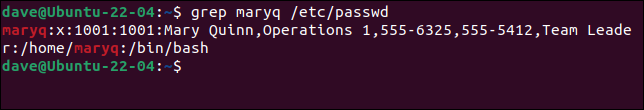 ดูรายการใน /etc/passwd สำหรับผู้ใช้ใหม่ด้วย grep