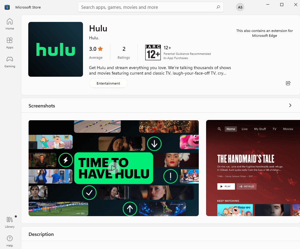 แอป Hulu ใน Microsoft Store แก้ไข Hulu ไม่ทำงานบน Chrome