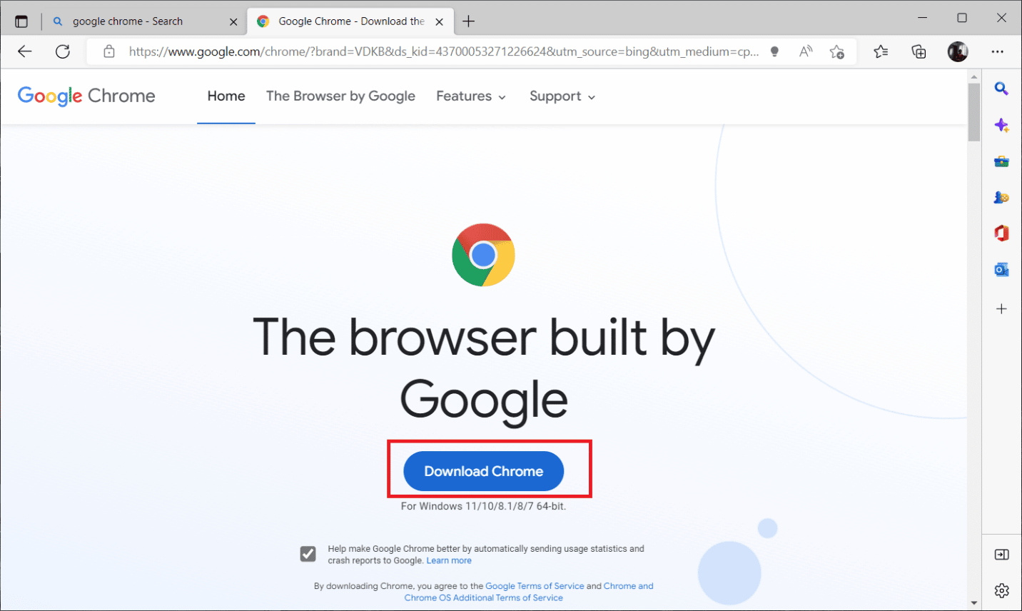 clique no botão Baixar Chrome. Corrigir o erro do modo de navegação anônima na Netflix