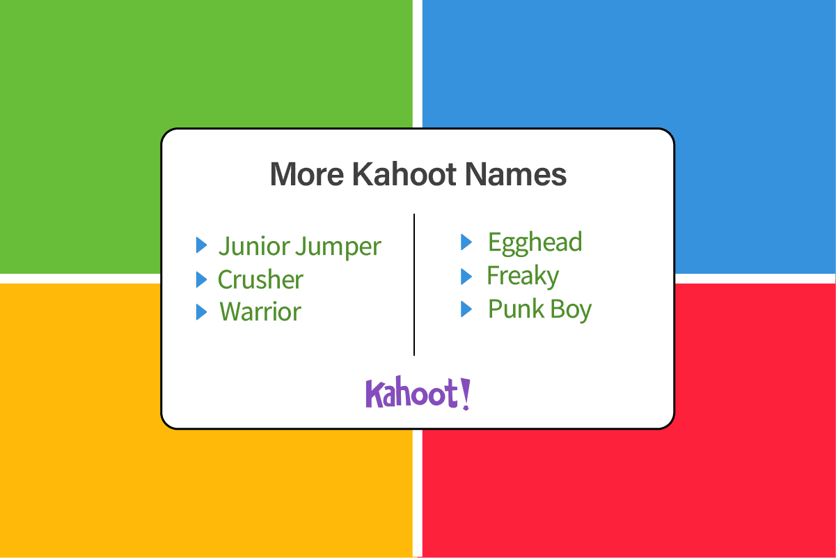 更多 Kahoot 名字。有趣的 Kahoot 名字