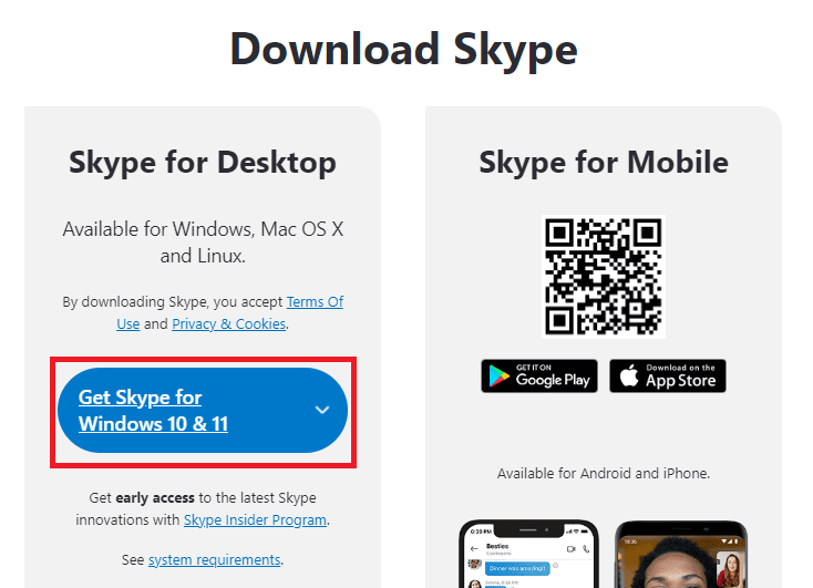 เยี่ยมชมเว็บไซต์ดาวน์โหลด Skype อย่างเป็นทางการ