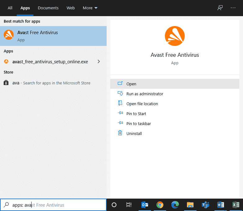 abra el antivirus avast