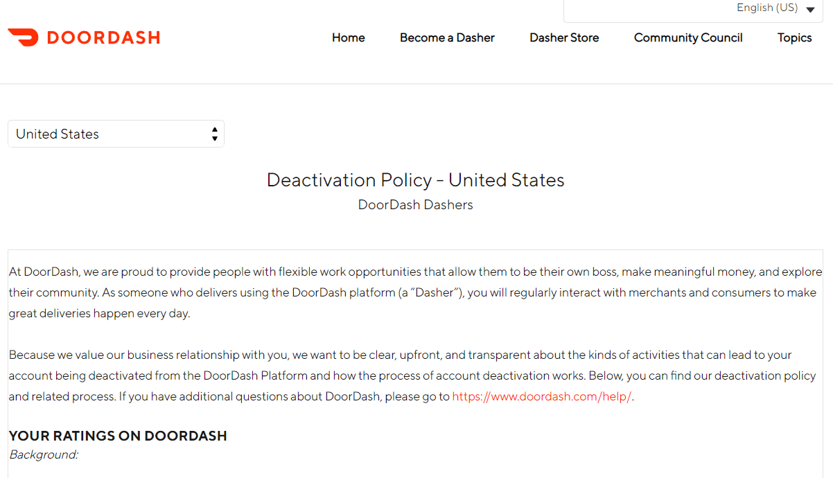 DoorDash 停用政策 | DoorDash 删除帐户