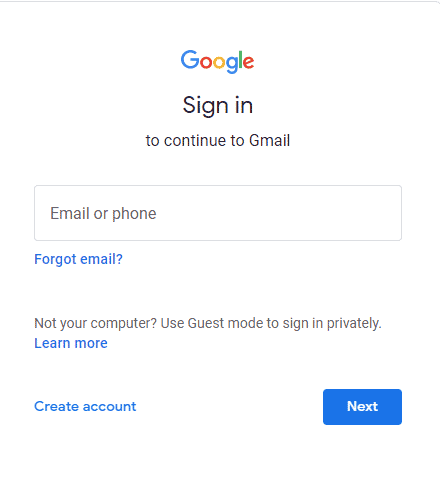 Gmail 로그인 자격 증명 확인