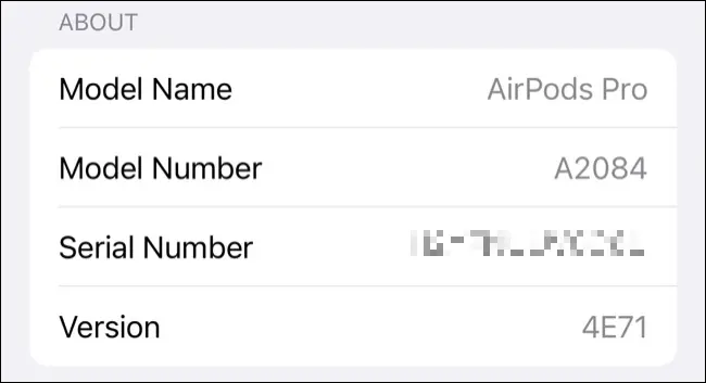 查看 AirPods 型号和序列号